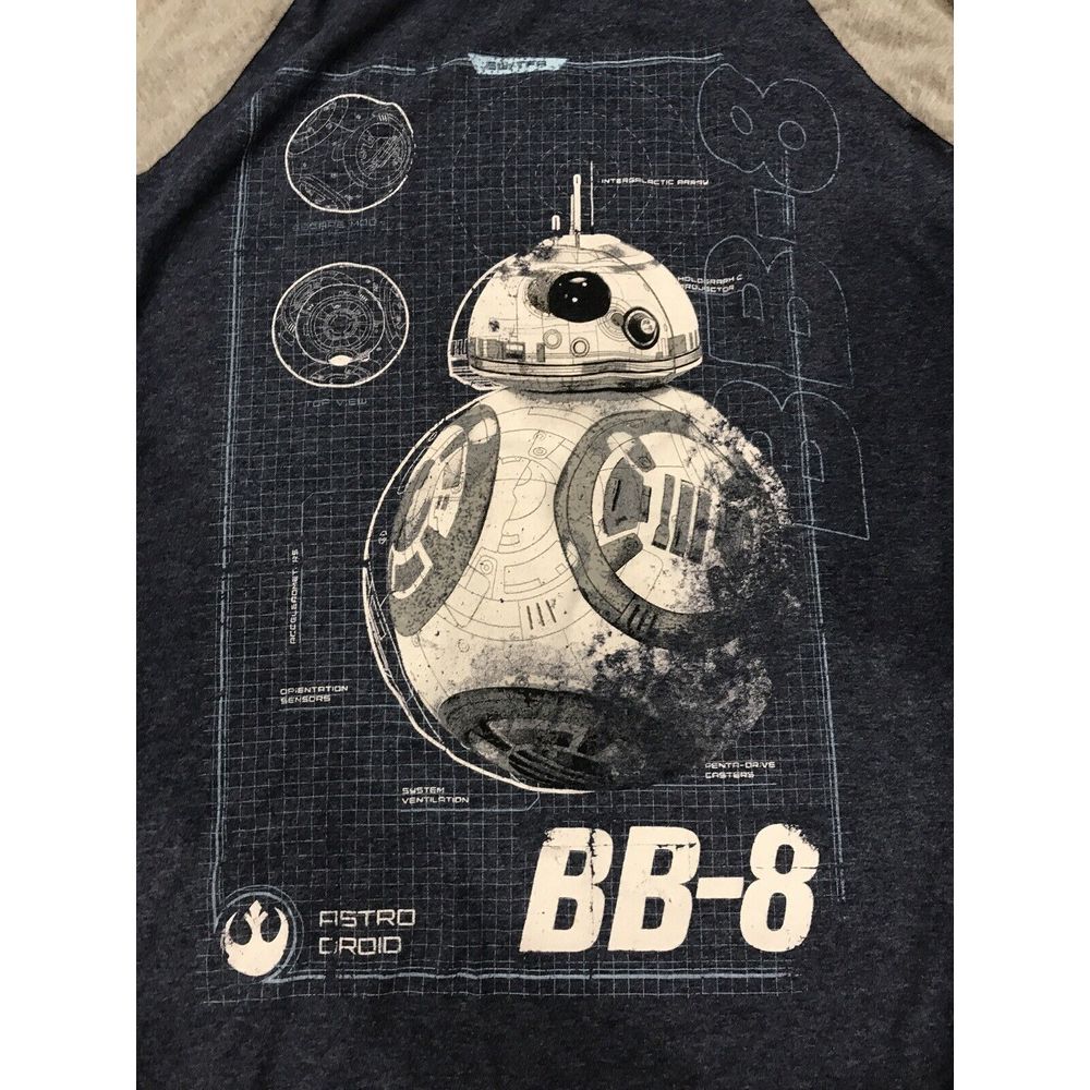 Star Wars BB-8 Astro Droid Mens L Long Sleeve T Shirt Blue
